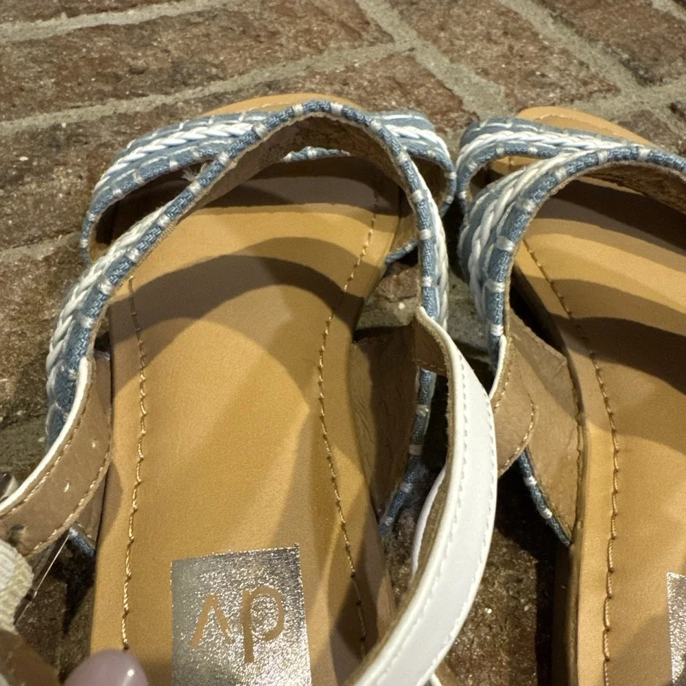 Girls DV Dolce Vita Clovar Blue‎ Strappy Denim Braided Sandals Size 2Y #0021